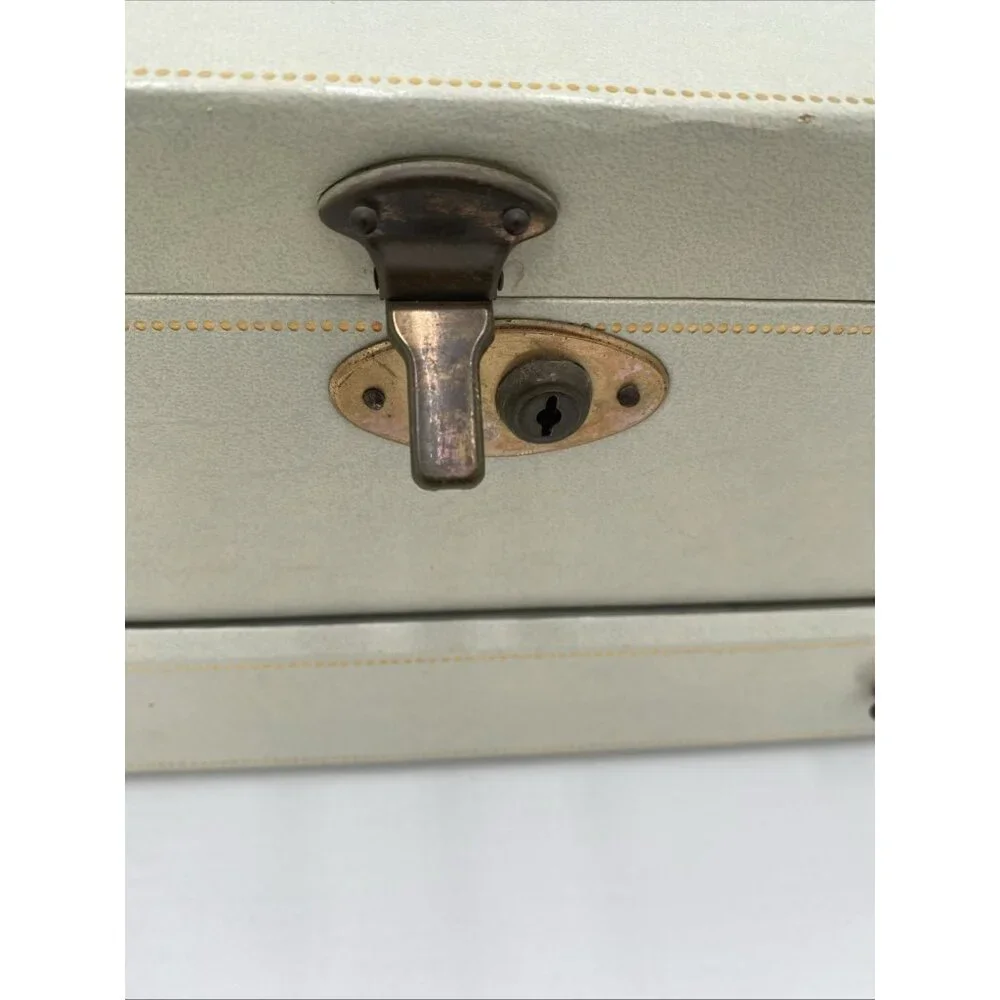 Vintage Ivory Jewelry Box Multi Level Tiered Drawer Key Velvet Buxton MCM
